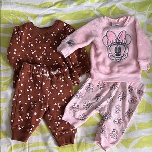 Hearts and Minnie Mouse newborn Outfit Sets